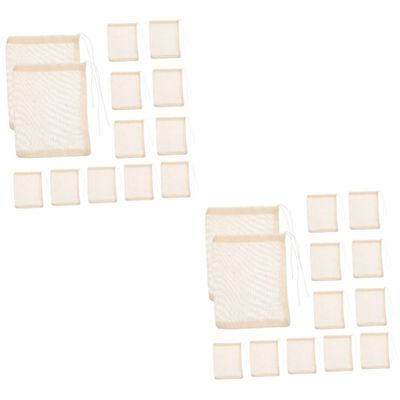 ABOOFAN 2sets Cotton Mesh Strainer Bags Reusable Drawstring Spice Bags for Soup Tea for Cooking High Strength Heat Resistant Easy to Clean 50pcs*2