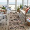 Rugs.com - Outdoor Coastal Rug 8 Ft Runner Brown and Black Indoor/Outdoor Rug Weather Resistant Seashell Pattern Flatweave for Patios, Decks, and Porches view 1