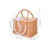 Handwoven Pearl Flower Basket with Handle for Bridesmaids view 2