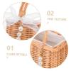 Handwoven Pearl Flower Basket with Handle for Bridesmaids view 3