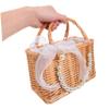 Handwoven Pearl Flower Basket with Handle for Bridesmaids view 4