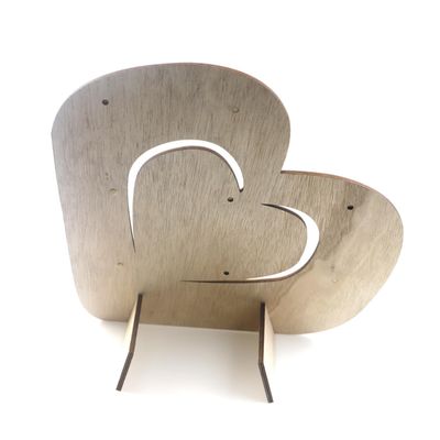 OHPHCALL 2pcs Wooden Heart Shape Ornament Display Rack for Donuts Decorative Wedding Unique Display Stand for Celebrations and Events