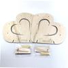 OHPHCALL 2pcs Wooden Heart Shape Ornament Display Rack for Donuts Decorative Wedding Unique Display Stand for Celebrations and Events view 2