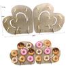 OHPHCALL 2pcs Wooden Heart Shape Ornament Display Rack for Donuts Decorative Wedding Unique Display Stand for Celebrations and Events view 3