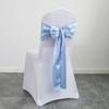 CSHWXY 10pcs Satin Chair Belt with Bow Decoration Universal Chair Cover Ribbon Tie Wedding Chair Back Sashes Decor,Sky Blue,10 pcs view 1