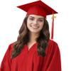 GradGlory Unisex Matte Adult Graduation Cap with 2026 and 2027 Tassel Year Charm High School & Bachelor Red view 2
