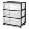 Wide 3 Drawer Cart Black view 1
