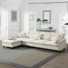 110 * 62" Modern Convertible Sectional Sofa,L-Shaped Reversible Couch Set with Free Pillows,5 Seat Cloud Chenille Indoor Furniture with Ottoman for Living Room (Beige + Chenille + 5 Seat) view 1
