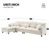 110 * 62" Modern Convertible Sectional Sofa,L-Shaped Reversible Couch Set with Free Pillows,5 Seat Cloud Chenille Indoor Furniture with Ottoman for Living Room (Beige + Chenille + 5 Seat) view 2
