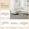 110 * 62" Modern Convertible Sectional Sofa,L-Shaped Reversible Couch Set with Free Pillows,5 Seat Cloud Chenille Indoor Furniture with Ottoman for Living Room (Beige + Chenille + 5 Seat) view 4