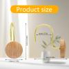 Shower Curtain Hooks, Wood Decorative Shower Curtain Rings, Modern Round Log Shower Curtain Hangers, 12PCS Shower Hooks for Shower Curtain Rod, Bedroom, Living Room (Gold 2) view 3