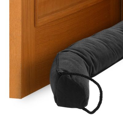 uxcell Door Sweep for Bottom of Doors, 32" x 3" Door Draft Stopper with Hanging Loops Weather Stripping Machine Washable for Windows Blocker Dust Cold Heat Noise, Black