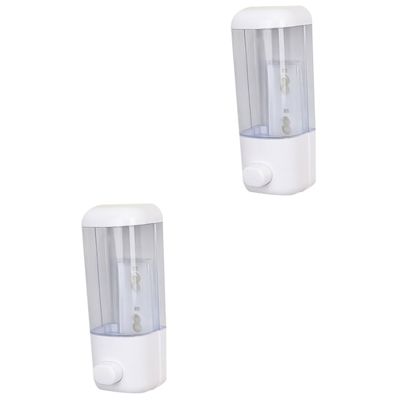 ABOOFAN 2pcs Professional Wall Mounted Soap Dispenser Hand Press Lotion Container for Bathroom Kitchen Design Space Saving Soap Box for Home Hotel Use