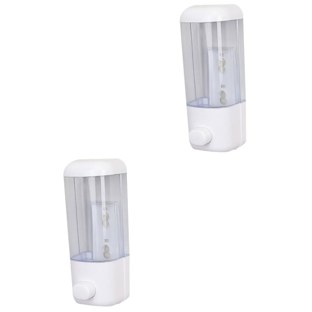 ABOOFAN 2pcs Professional Wall Mounted Soap Dispenser Hand Press Lotion Container for Bathroom Kitchen Design Space Saving Soap Box for Home Hotel Use