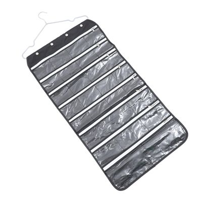 CTIRCHIU 1pc Jewelry Hanging Pouch Dual Sided Storage Bag for Earrings Necklaces Bracelets and Hair Accessories Slots Easy to Hang Practical Organizer for Home and Travel