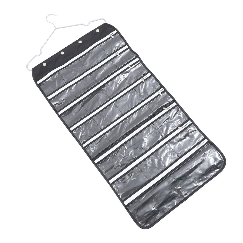 CTIRCHIU 1pc Jewelry Hanging Pouch Dual Sided Storage Bag for Earrings Necklaces Bracelets and Hair Accessories Slots Easy to Hang Practical Organizer for Home and Travel