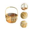 GARIOUANS Woven Wooden Flower Pot Basket Handle and Tassels for Flower Arrangements for Home Decor Weddings and Parties view 2