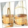GARIOUANS Woven Wooden Flower Pot Basket Handle and Tassels for Flower Arrangements for Home Decor Weddings and Parties view 3