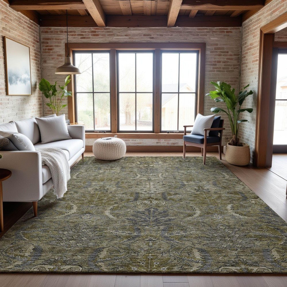 Addison Rugs Mayfield AMF1082 Taupe 2'6" x 3'10" Indoor Premium Machine Washable Rug, Silky Soft, Easy Clean, Non Shedding, Bedroom, Living Room, Dining Room, Kitchen Rug