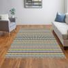 10x18 Area Rugs for Living Room Cotton Kilim Rug Flatweave Rug Striped Design Beige Beige Handmade Boho Thick 0.19" Cotton Hand Block Printed Easy Washable Floor Carpet Indoor Outdoor Use view 2