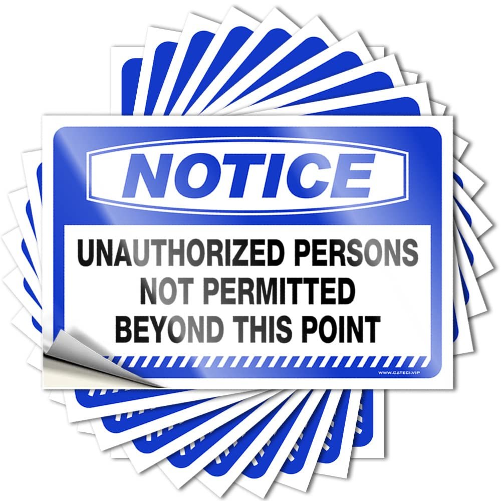 Car Stickers and Decals Notice Unauthorized Persons Not Permitted Beyond This Point Stickers 10 Pcs Car Decal Sticker Cave Man Bar(8X12CM)