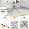 5 Piece Dining Table Set, Modern Dining Table Set for 4 with Upholstered Black Velvet Chairs, 51" Rectangle Glass Dining Table with Silver Legs, Kitchen Dining Room Table Set 6 for Breakfast Dinette view 4
