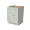 CozyHommie Solid Wood Frame RTA Drawer Cabinet with 2 Drawers Kitchen Base Cabinet, Standalone or Modular Design, Shaker Style (Jade Green, 18" Width x 24" Depth x 34 1/2" Height) view 4