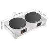 16 In Commercial Crepe Maker, 3.4KW Electric Dual Hot Round Crepe Plate Griddle Machine Non-Stick Pancake Maker with Adjustable Temperature Control 50-300 C /122-572 F for Blintzes,Eggs,Tortilla view 2