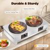 16 In Commercial Crepe Maker, 3.4KW Electric Dual Hot Round Crepe Plate Griddle Machine Non-Stick Pancake Maker with Adjustable Temperature Control 50-300 C /122-572 F for Blintzes,Eggs,Tortilla view 4