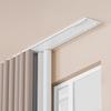 Double Rails System Ceiling Mount Silent Curtains Track Ceiling Track For Curtains RustProof Shower Rods Wall Mounted Heavy Duty Curtains Rails Sliding Rails Ceiling Mount(White,1.2m/3.9ft) view 1