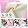 Amylove Mini Canvas Tote Bag with Pockets Duty Canvas Sublimation Blank Small Bag Mini Reusable Tote for Crafts DIY(13" X 11", 19" X 15",Pastel Pink Color,2 Pcs) view 4