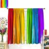 GoDazzling Rainbow Blackout Window Curtains, Colorful Striped Abstract Pattern Window Drapes, for Living Room Bedroom 84" W X 84" L view 3