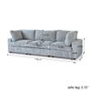 118" Modern Sectional Sofa for Living Room, Cloud Couch with Deep Seat, Solid Wood Frame, 3 Seat Sofa for Living Room Bedroom, Grey view 2