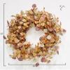 24" Fall Harvest Artificial Eucalyptus & Seed Wreath on Natural Twig Base view 3