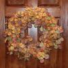 24" Fall Harvest Artificial Eucalyptus & Seed Wreath on Natural Twig Base view 4
