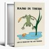 Funny Motivational Frog Poster Hang in There Wall Art Print Trendy Positive Quote for Living Room Bedroom Office Dorm Kids Room Cute Animal Humor Decor for Tough Days 12x18inch Framed view 1