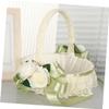 HEALSOPTHY Romantic Lace Flower Girl Basket for Weddings Charming Floral Design for Young Flower Elegant Wedding Party Decoration Rustic Touch for Special Events view 3