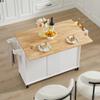 Mobile Kitchen Island Cart on Wheels with Locking Casters, Compact Rolling Workstation for Food Prep, Multi-Functional Storage Organizer with Shelves & Drawers, Space saving (White + Spice rack) view 2
