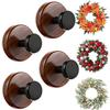 TFXXSJWY Suction Cup Wreath Hanger, Suction Cup Hooks for Front Door/Glass Window/Over Door, Christmas/Thanksgiving/Halloween/July 4th / Easter/Valentine/Spring/Summer/Fall (Walnut, 4-Pack) view 1
