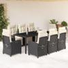 Garden Dining Set Black PE Rattan Large Adjustable Footrests,Black,104.06kg/228.932ib,3212887 view 1