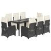 Garden Dining Set Black PE Rattan Large Adjustable Footrests,Black,104.06kg/228.932ib,3212887 view 2