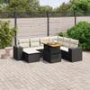 Garden Sofa Set Black with Cream White Cushions,Black,139.11kg/306.042ib,3272750 view 1