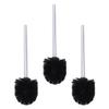 Healifty 3pcs Toilet Bowl Brush Heads Black Plastic Cleaning Brush Replacement for Household Cleaning Supplies view 1