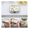 BWQJKUO Portable Square Metal Season Watercolors of Herbs Flowersb Printed Medicine Box - Durable And Waterproof Intimate Medical Companion view 4
