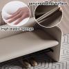 Bench Shoe Rack for Front Door Entrance with Leather Seats, Modern Light Luxury Entryway Bench with Back for Entryway Hallway Living Room(Gray,80 * 45 * 60cm) view 3
