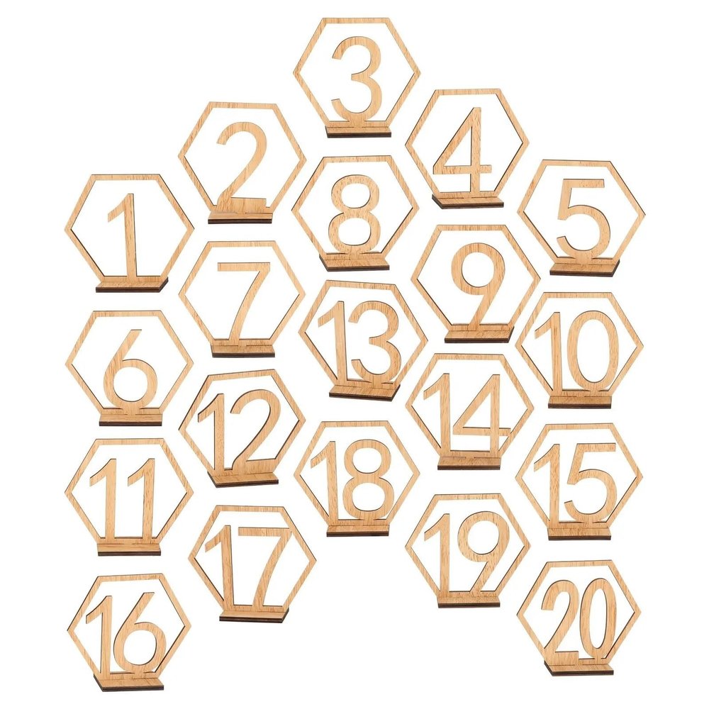 Table Numbers 20 Pcs Wedding Seating Plan Cardboard Numbers To Fill Plates Table Holders Decor