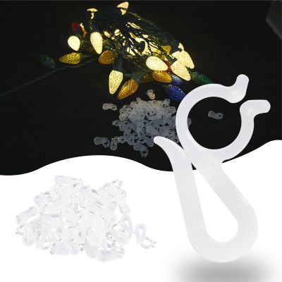 EQUIJUANCE Christmas Light Clips Hangers - Mighty Gutter Clips for Christmas Decoration String Lights Weatherproof - Easy & Quick Installation (60, White)