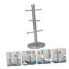 PRETYZOOM Stainless Steel Mug Hanging Rack, Cup Holder 6-Claw view 4