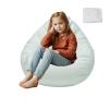 Tusrai Bean Bag Cover with Liner Only Washable Ultra Soft Stretch Faux Suede Velvety Bean Bag Chair Cover for Teens and Childrens (No Filler) Pear Style Medium - Cream White view 1