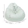 Tusrai Bean Bag Cover with Liner Only Washable Ultra Soft Stretch Faux Suede Velvety Bean Bag Chair Cover for Teens and Childrens (No Filler) Pear Style Medium - Cream White view 3